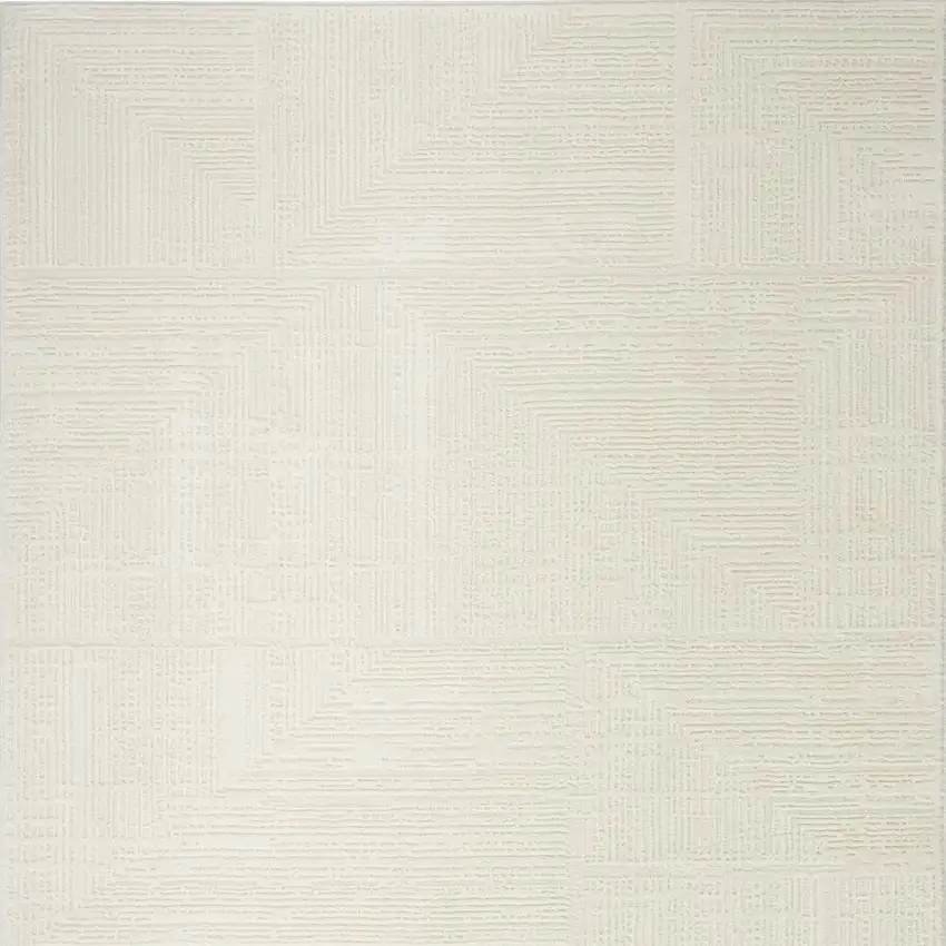 Ivory Abstract Area Rug Photo 3