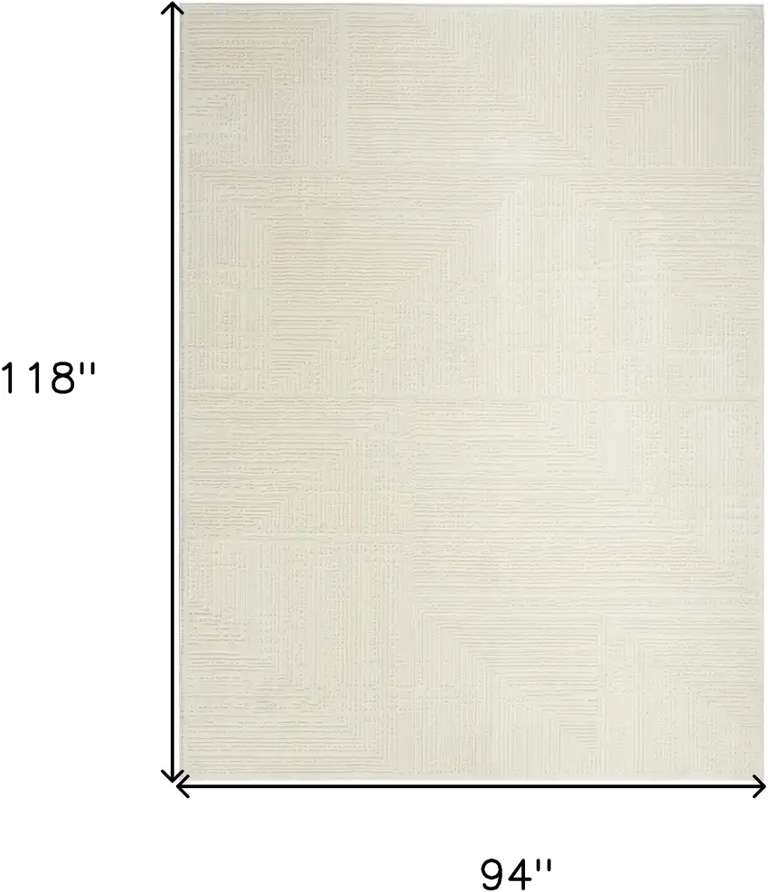 Ivory Abstract Area Rug Photo 3