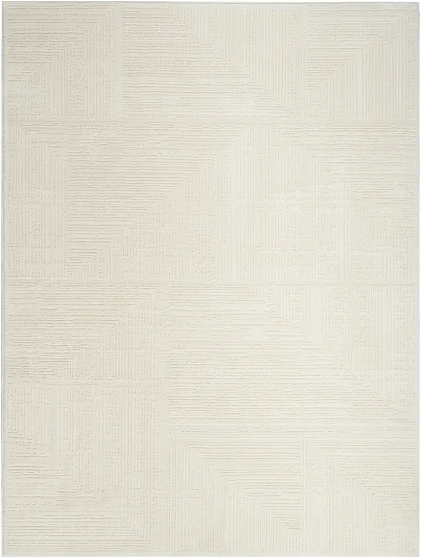 Ivory Abstract Area Rug Photo 6