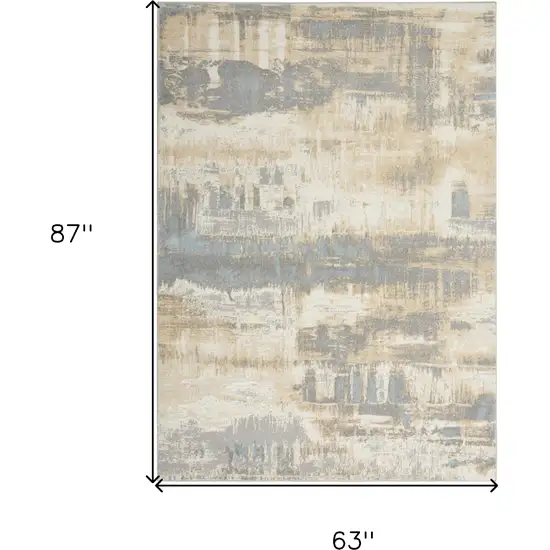 Ivory Abstract Area Rug Photo 3