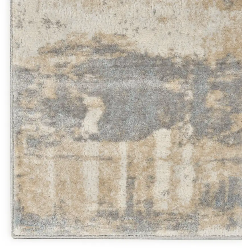 Ivory Abstract Area Rug Photo 7