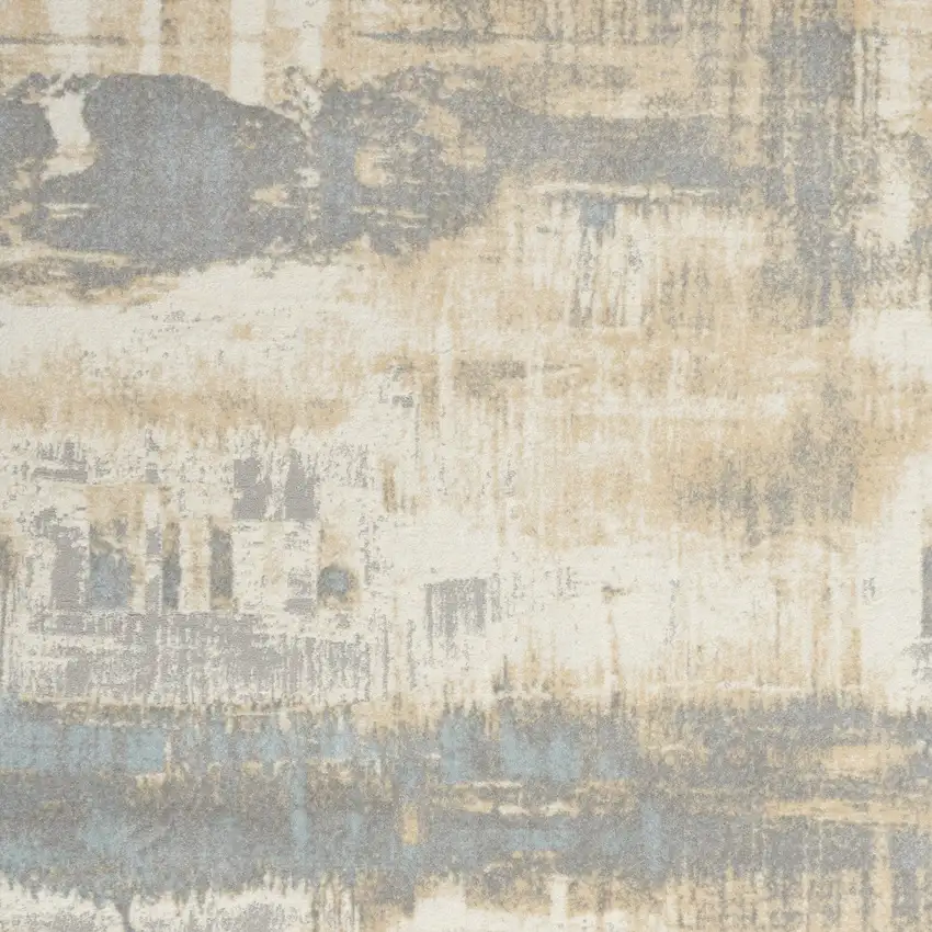 Ivory Abstract Area Rug Photo 9