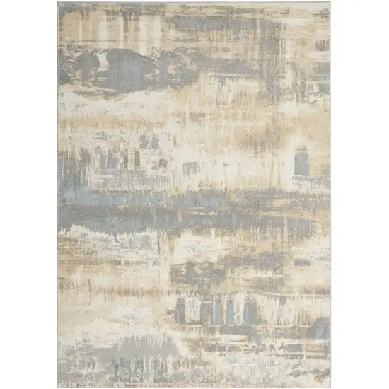 Ivory Abstract Area Rug Photo 7