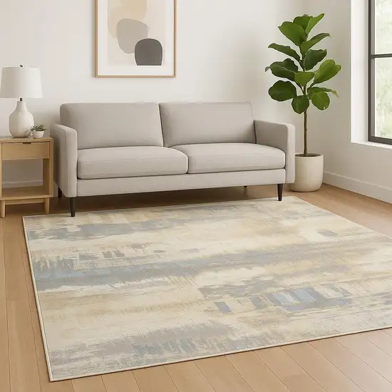 Ivory Abstract Area Rug Photo 1