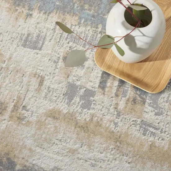 Ivory Abstract Area Rug Photo 8