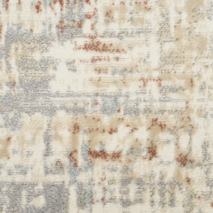 Ivory Abstract Area Rug Photo 3