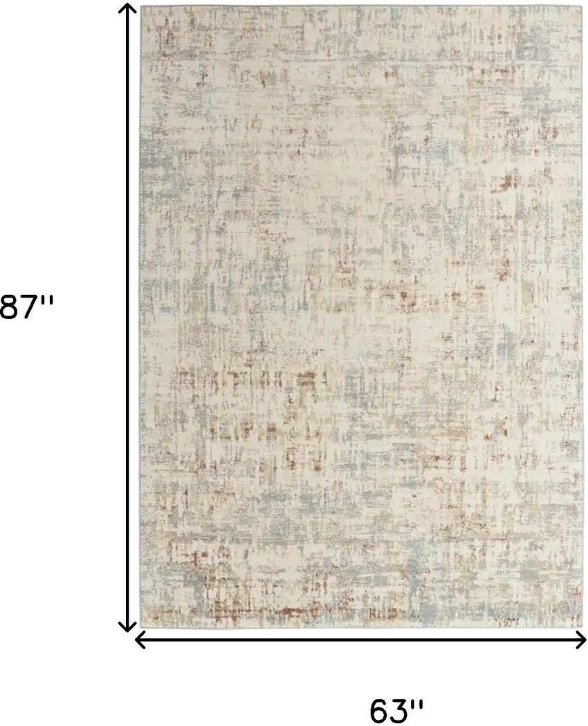 Ivory Abstract Area Rug Photo 3