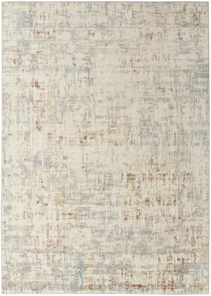 Ivory Abstract Area Rug Photo 6