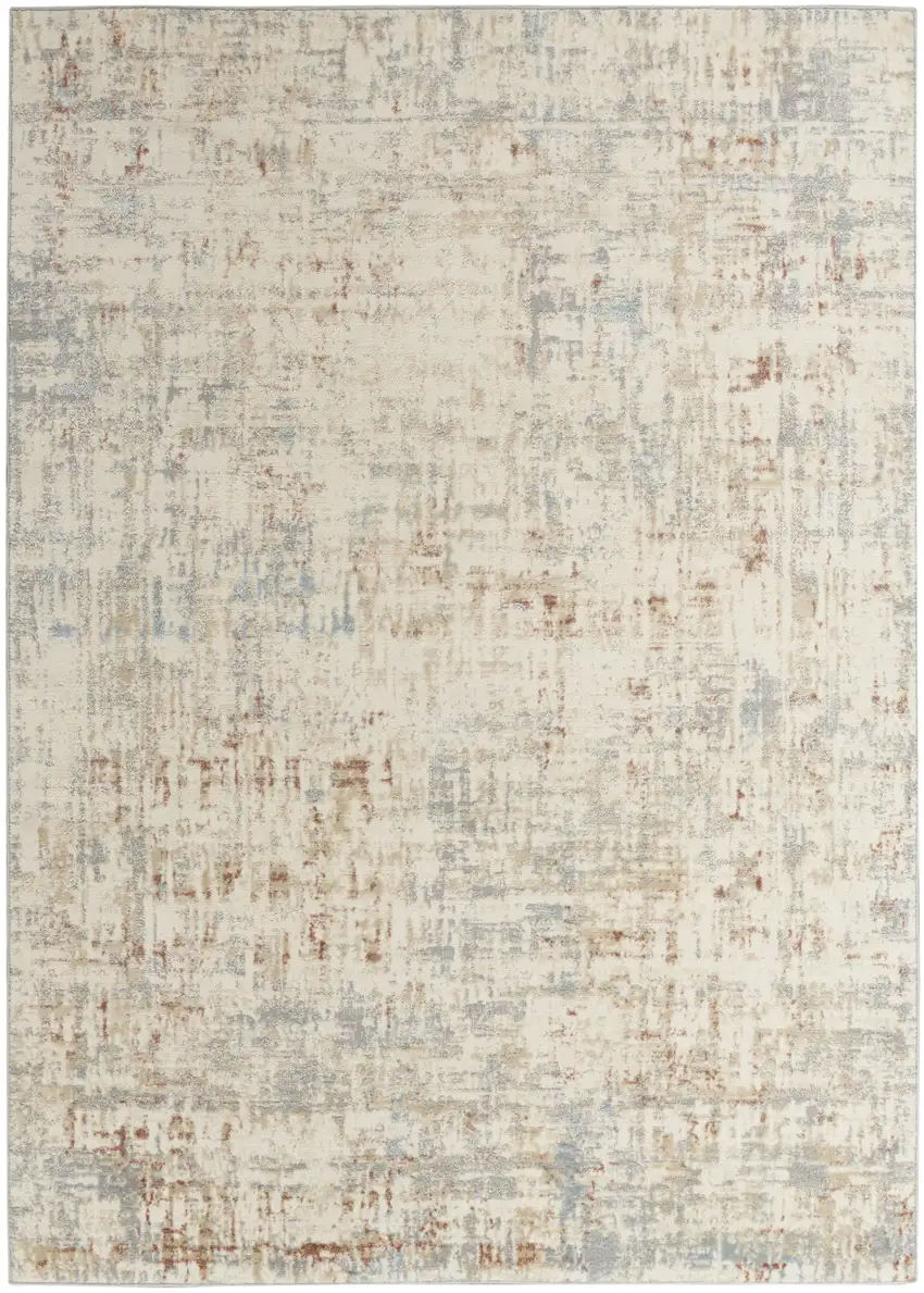 Ivory Abstract Area Rug Photo 8