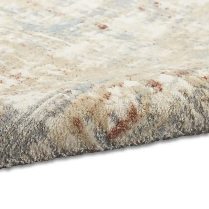 Ivory Abstract Area Rug Photo 8