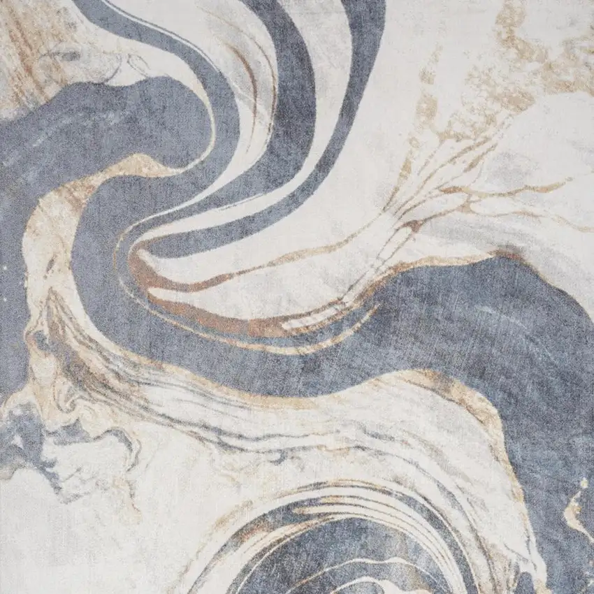 Ivory Abstract Area Rug Photo 3