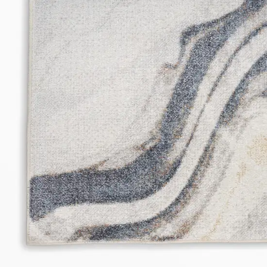 Ivory Abstract Area Rug Photo 8