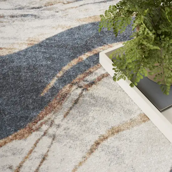 Ivory Abstract Area Rug Photo 9