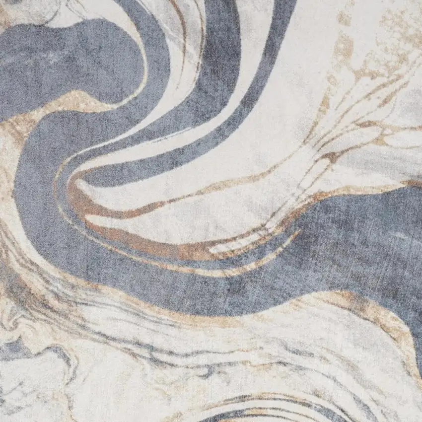 Ivory Abstract Area Rug Photo 2