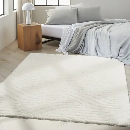 Ivory Abstract Area Rug Photo 4