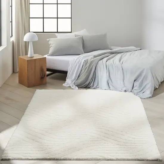 Ivory Abstract Area Rug Photo 5