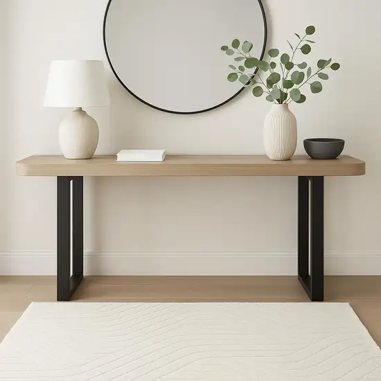 Ivory Abstract Area Rug Photo 1