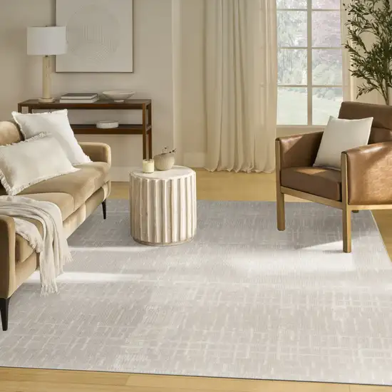 Ivory Abstract Area Rug Photo 7