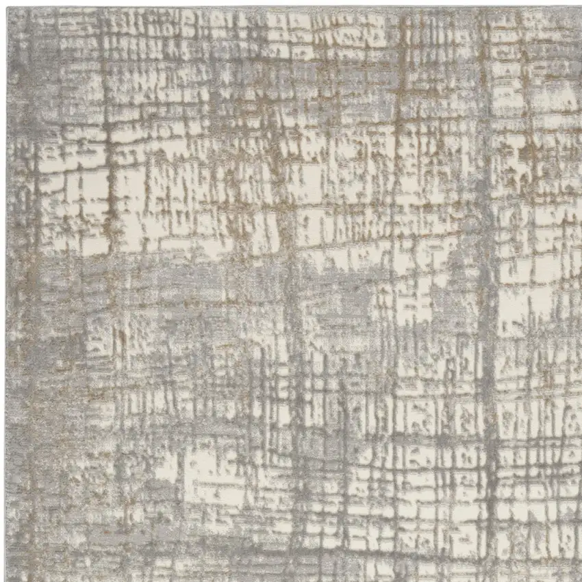 Ivory Abstract Area Rug Photo 8