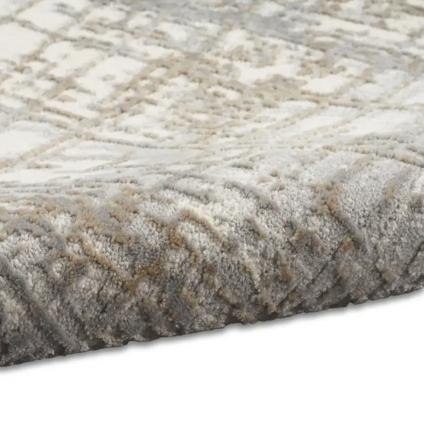 Ivory Abstract Area Rug Photo 8