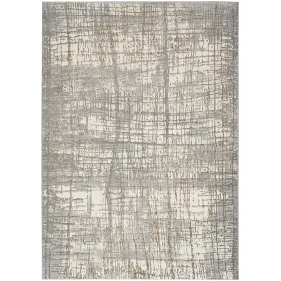 Ivory Abstract Area Rug Photo 7