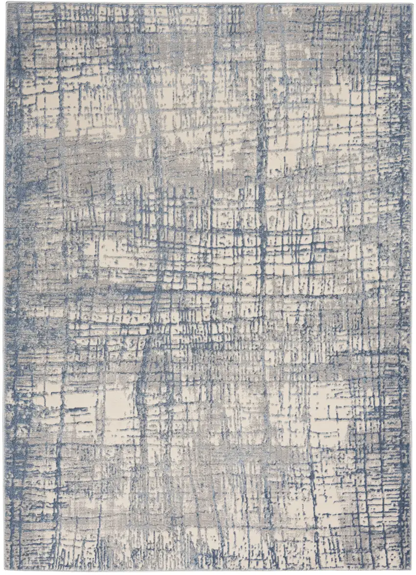 Ivory Abstract Area Rug Photo 6