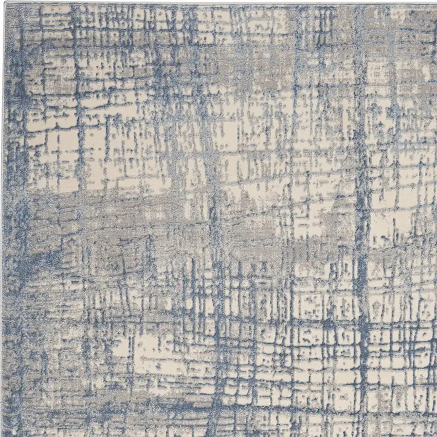 Ivory Abstract Area Rug Photo 8