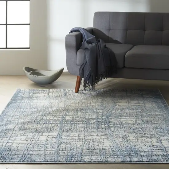 Ivory Abstract Area Rug Photo 4