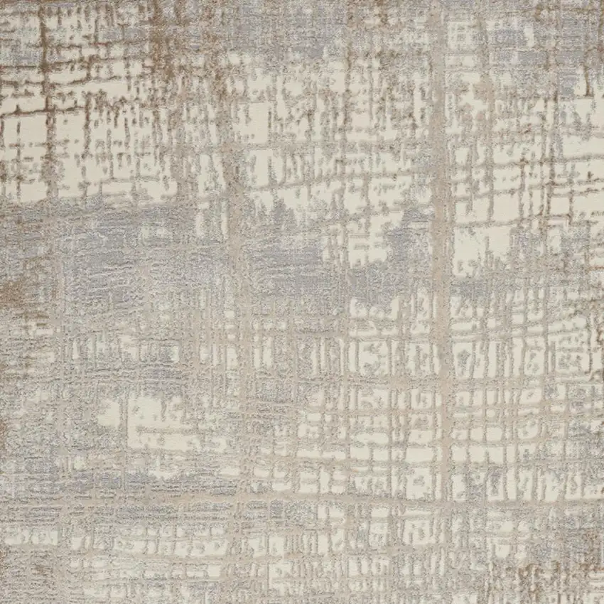 Ivory Abstract Area Rug Photo 3