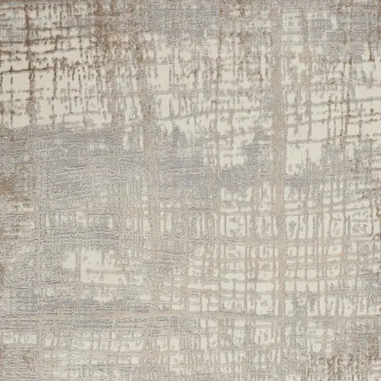 Ivory Abstract Area Rug Photo 3
