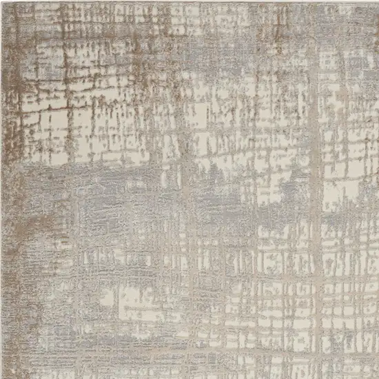 Ivory Abstract Area Rug Photo 8