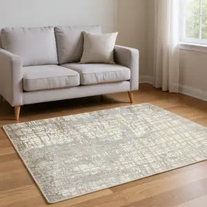 Photo of Ivory Abstract Area Rug