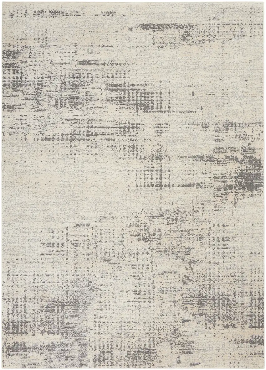 Ivory Abstract Area Rug Photo 7