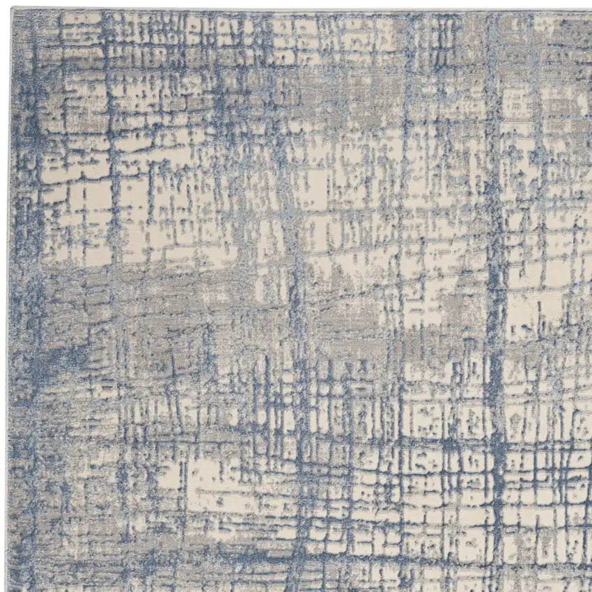 Ivory Abstract Area Rug Photo 8