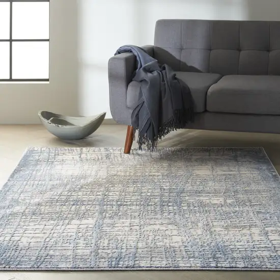 Ivory Abstract Area Rug Photo 4