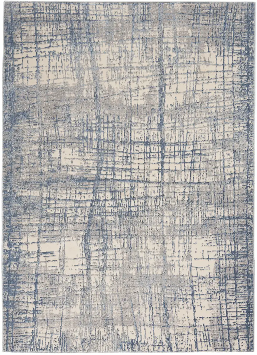 Ivory Abstract Area Rug Photo 6