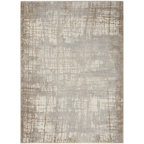 Ivory Abstract Area Rug Photo 8
