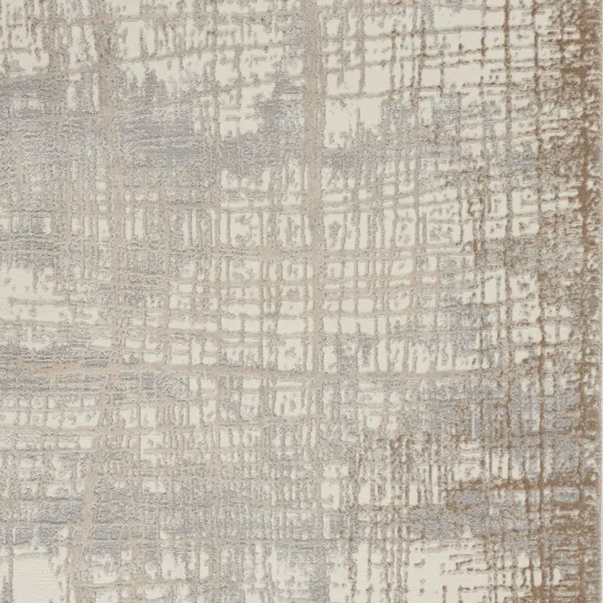 Ivory Abstract Area Rug Photo 9