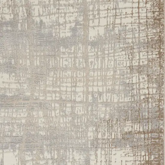 Ivory Abstract Area Rug Photo 9
