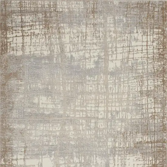 Ivory Abstract Area Rug Photo 3