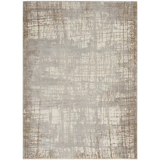 Ivory Abstract Area Rug Photo 4