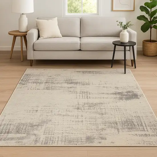 Ivory Abstract Area Rug Photo 1