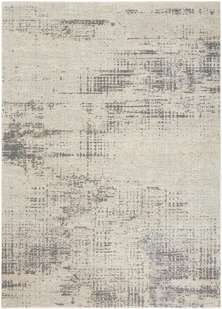 Ivory Abstract Area Rug Photo 8