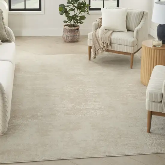 Ivory Abstract Area Rug Photo 5