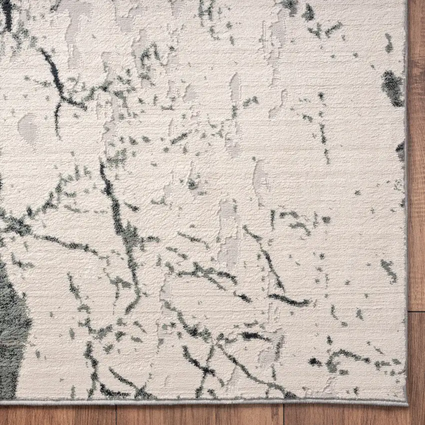 Ivory Abstract Area Rug Photo 3