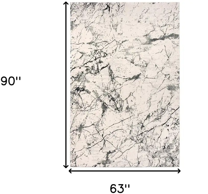 Ivory Abstract Area Rug Photo 4