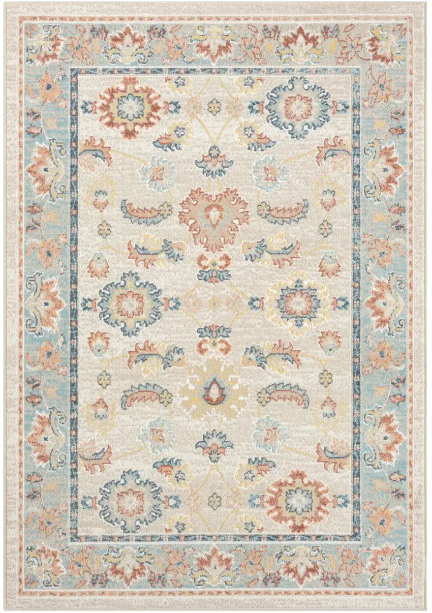 Ivory Abstract Area Rug Photo 1