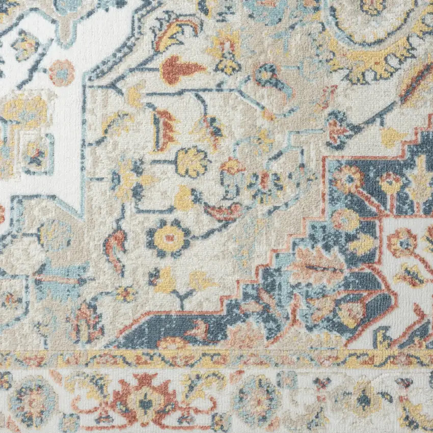 Ivory Abstract Area Rug Photo 4