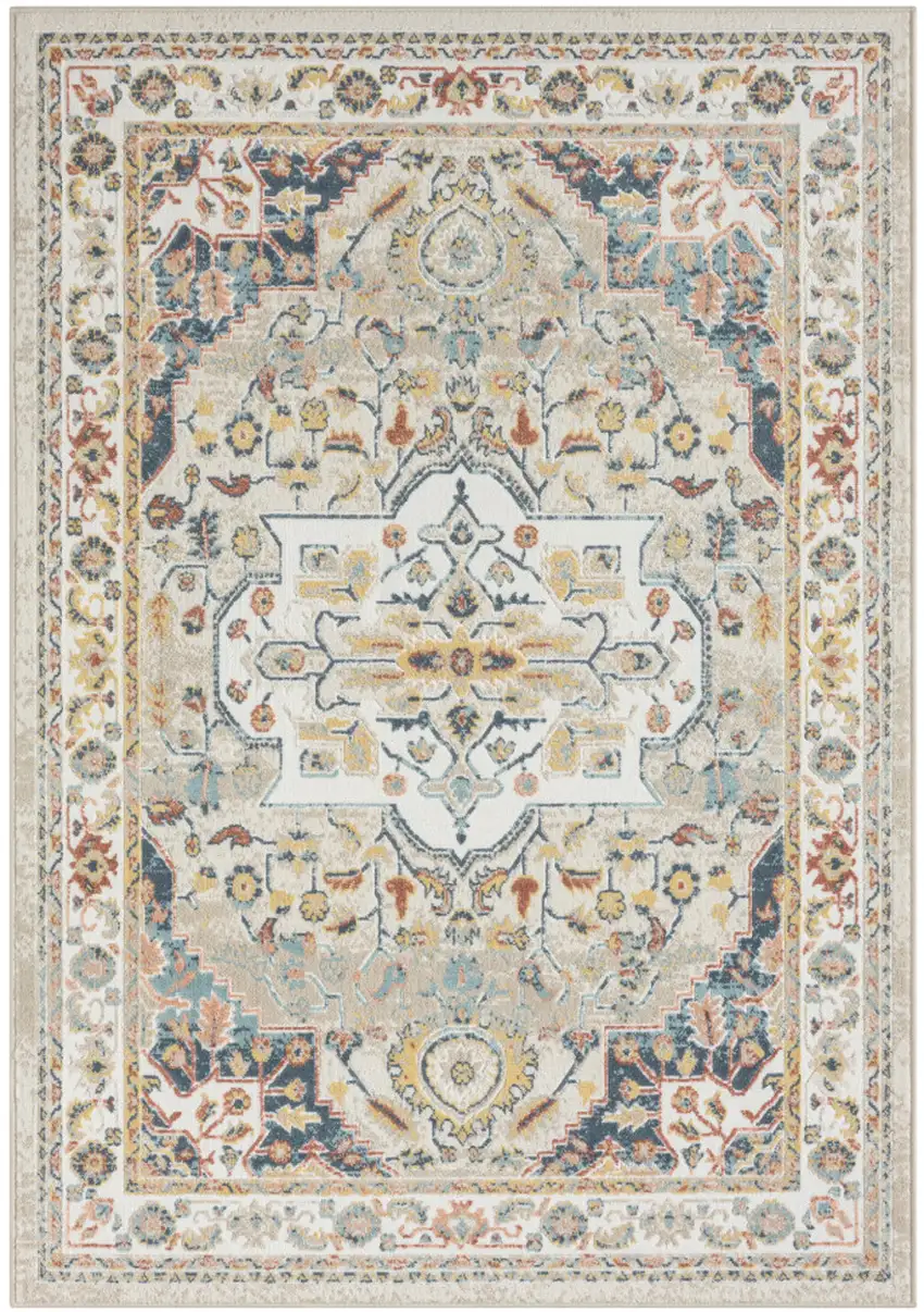 Ivory Abstract Area Rug Photo 1