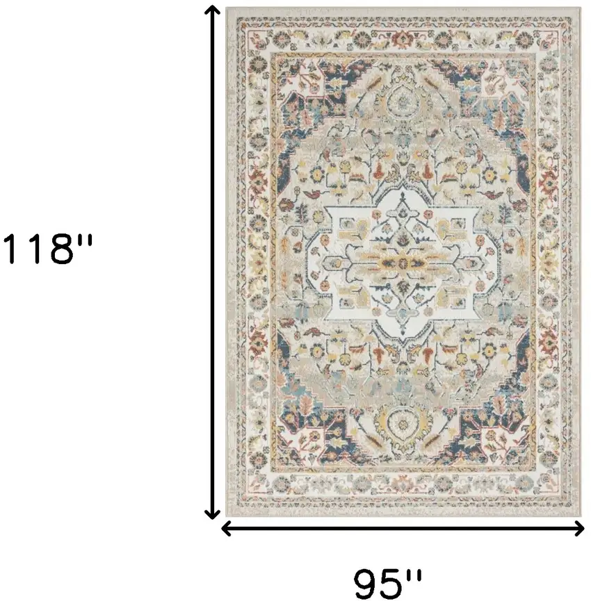 Ivory Abstract Area Rug Photo 9